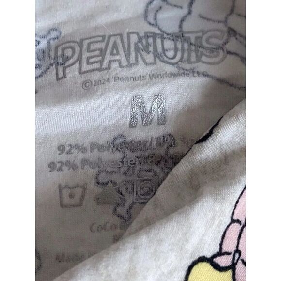 2pc Snoopy Woodstock Puffy Coat Puffer Jacket Pajama Set Shorts Women’s Sz M NEW - Picture 6 of 13